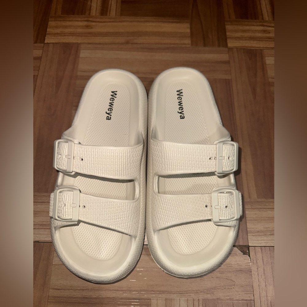 Cream Arizona Buckle Sandals